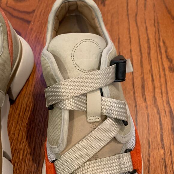 Chloe Sonnie Low Top Women's Sneaker | Tan Orange | Size EU 39/US 9 - Picture 9 of 14